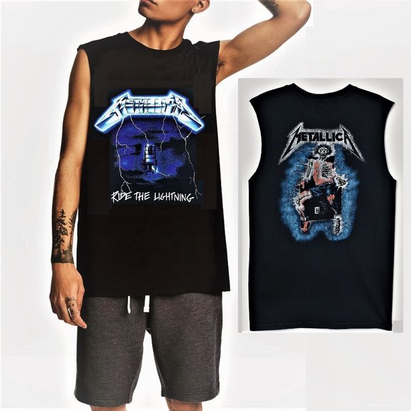 Metallica Ride the Lighting H&M metal rock Official Tank Top M L XL NWT - Picture 1 of 6